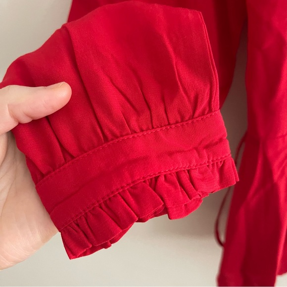 LOFT Red Wrap Blouse - Picture 7 of 11